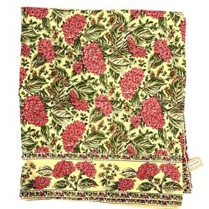 April Cornell Vintage‎ Pink Yellow Green Floral 60" x 100" Tablecloth India NEW